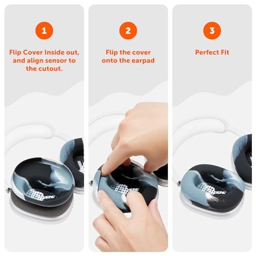 WC SweatZ Max - Patented Protective Earpad Covers for Airpods Max Made by Wicked Cushions | Sweatproof & Easily Washable | Full Earpad Sweat Protection | Marble - Image 5