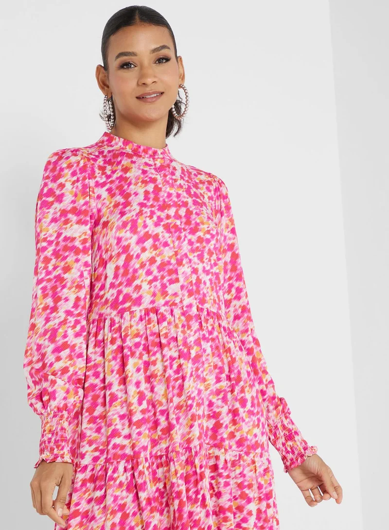 YAS Tiered Print Dress