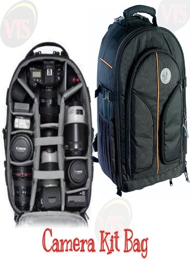 VTS® DSLR Camera Backpack Bag Waterproof Shock Proof For Lens Accessories Bag For Camera Camera Bag N001, Black - Image 3