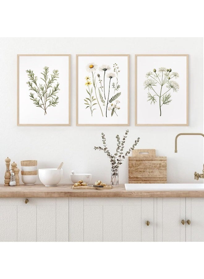 Baccone Botanical Wall Art Flower Wall Decor Vintage Wildflower Canvas Wall Art Set of 3 Watercolor Plant Pictures Boho Floral art Prints Farmhouse Artwork for Room Bedroom 12x16 Inch Unframed - Image 5