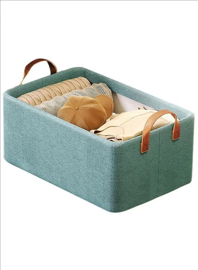 Steel Frame Box, Storage Box With Metal Frame, Fabric Storage Box With Handle, Stackable Shelf Storage Basket, Sturdy Steel Frame, Folding Design, Multi-Function Use, Green