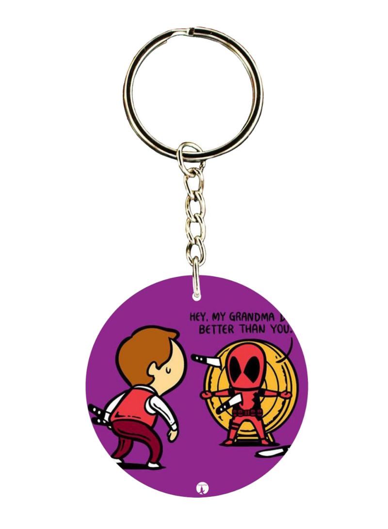 RKN Double Sided Deadpool Printed Keychain