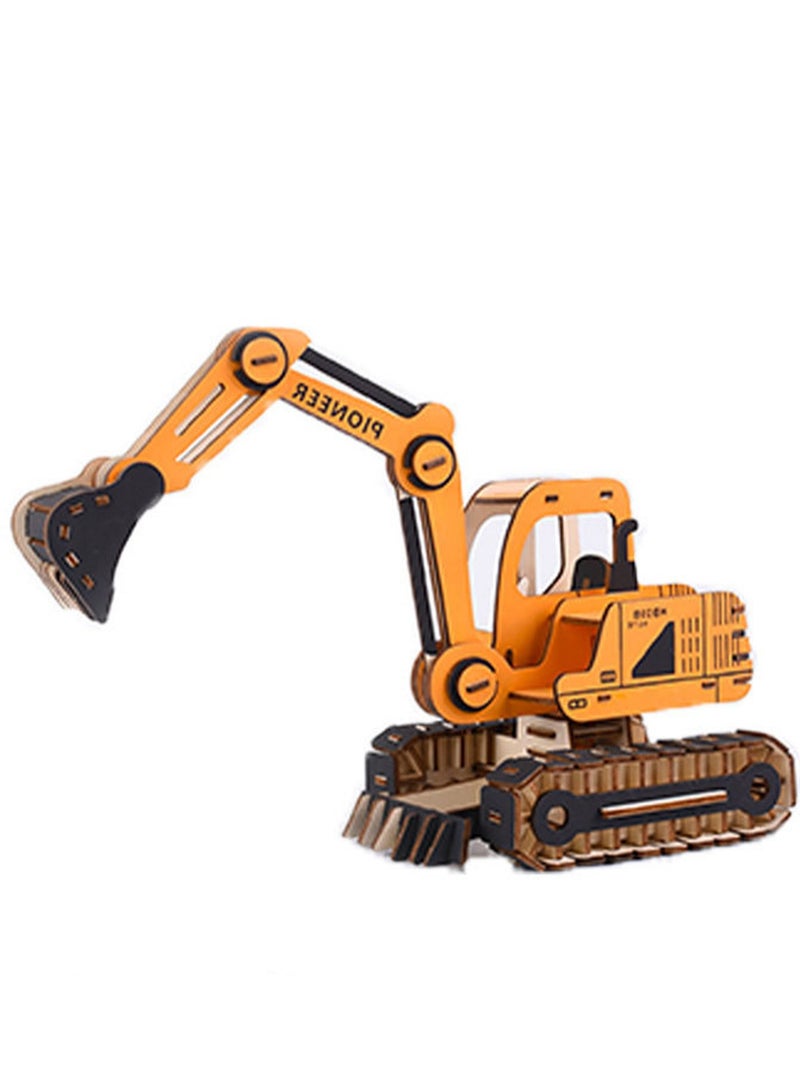 Children's Educational 3D Wooden Model Self-assembly Handmade Puzzle Toy (Excavator 168Pcs) - Image 1