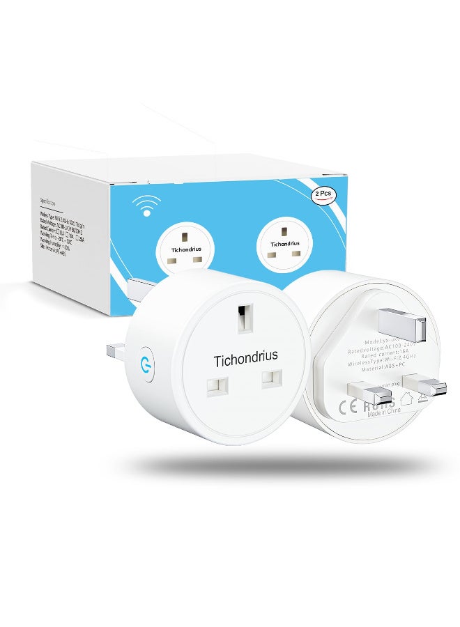 Tichondrius WiFi Smart Plug,16A Smart Outlet Plug Socket Compatible with Alexa, Mini Socket with Remote Control & Voice Control with Electricity Statistics Timer Function, No Hub Required - Image 1