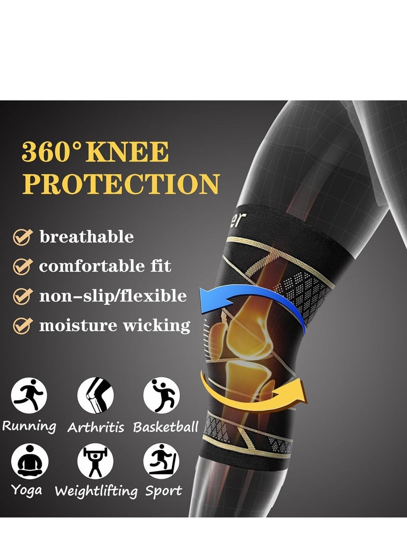 general Copper Knee Braces with Strap for Knee Pain Women and Men(2 Pack), Knee Compression Sleeve for Arthritis, ACL, Meniscus Tear, Joint Pain Relief, Knee Support for Working, Running, Weightlifting - Image 5