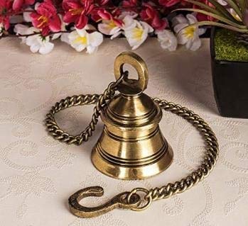 UAPAN Brass Decorative Wall Hanging Bell with Chain & Hook (Pack of 1 Nos) - Image 4