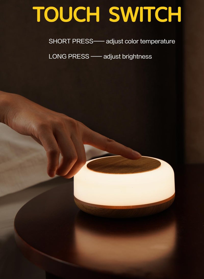 مصباح طاولة ضوء ليلي للطفل ، مصباح ليلي خافت للتحكم باللمس ، اضاءه صغيره قابلة لإعادة الشحن ، ضوء ليلي محمول لغرفة النوم ، بجانب السرير - Image 3