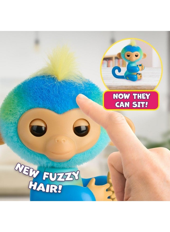 فينجر لينجز فينجرلينجز 2023 قرد صغير تفاعلي جديد يتفاعل مع اللمس - أكثر من 70 صوتًا وردود فعل - ليو (أزرق) - Image 5