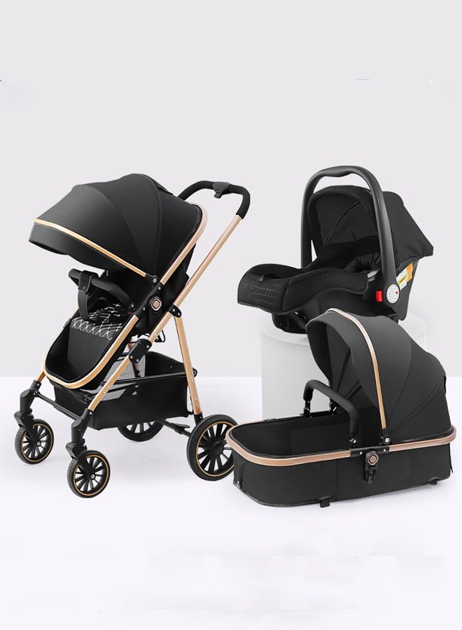 LO.BABY.VE 3-in-1 Baby Stroller Story, Infant Car Seat for Foldable To Sit and Lie Down Pram - Image 1