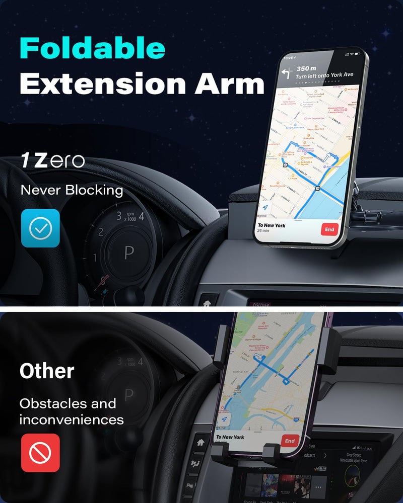 1Zero for Magsafe CD Phone Holder for Car [17 Strong Magnets] Magnetic CD Player Phone Mount, Hollow Socket CD Slot Phone Mount for iPhone 17 16 15 14 13 12 Series Pop Grip Ring Holder Magsafe Case - Image 3
