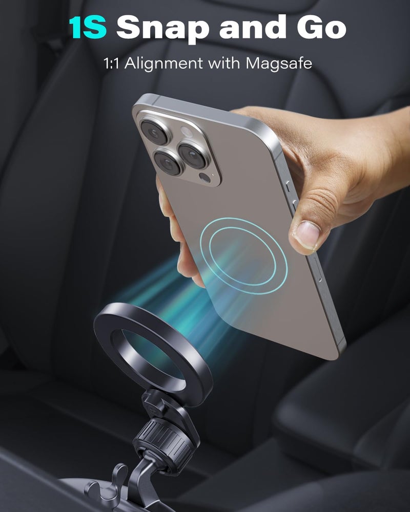 1Zero for Magsafe CD Phone Holder for Car [17 Strong Magnets] Magnetic CD Player Phone Mount, Hollow Socket CD Slot Phone Mount for iPhone 17 16 15 14 13 12 Series Pop Grip Ring Holder Magsafe Case - Image 5