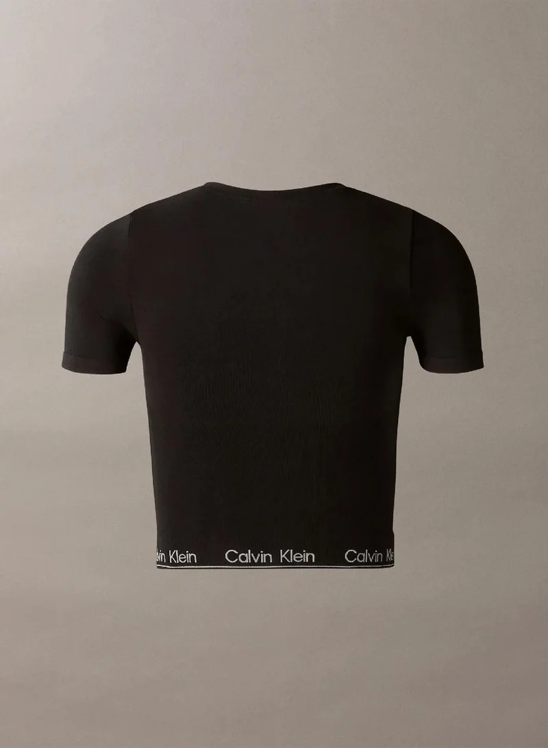 Calvin Klein black Shapewear Short Sleeve Top - Icon for Women | Best Price UAE