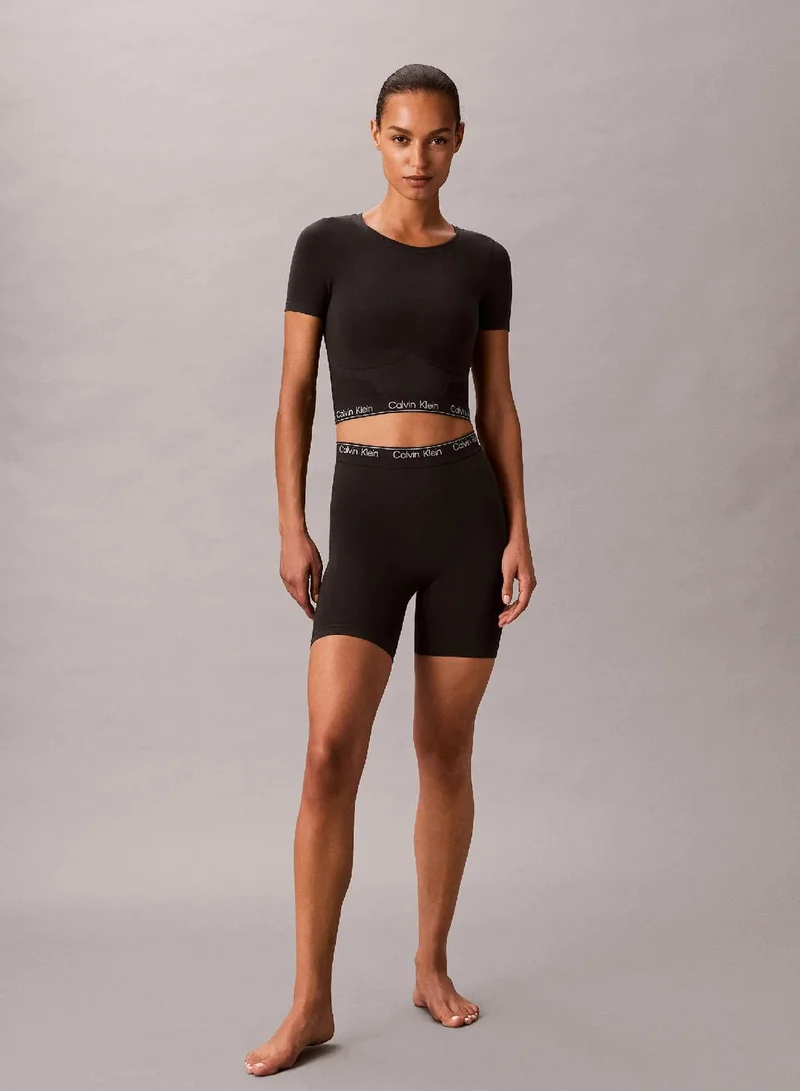Calvin Klein black Shapewear Short Sleeve Top - Icon for Women | Best Price UAE