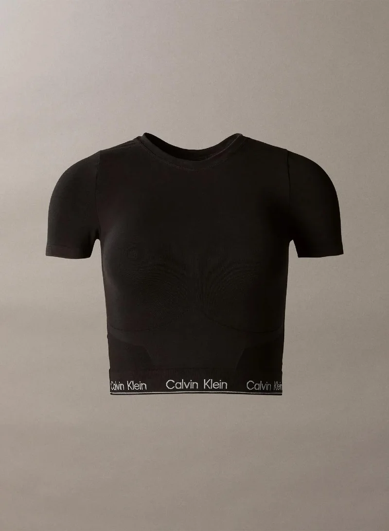 Calvin Klein black Shapewear Short Sleeve Top - Icon for Women | Best Price UAE