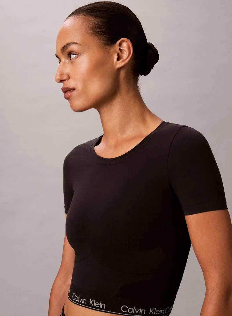 Calvin Klein black Shapewear Short Sleeve Top - Icon for Women | Best Price UAE