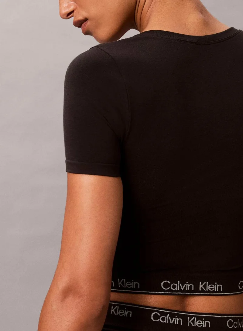 Calvin Klein black Shapewear Short Sleeve Top - Icon for Women | Best Price UAE