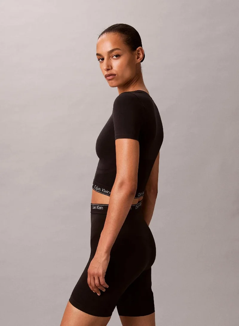 Calvin Klein black Shapewear Short Sleeve Top - Icon for Women | Best Price UAE