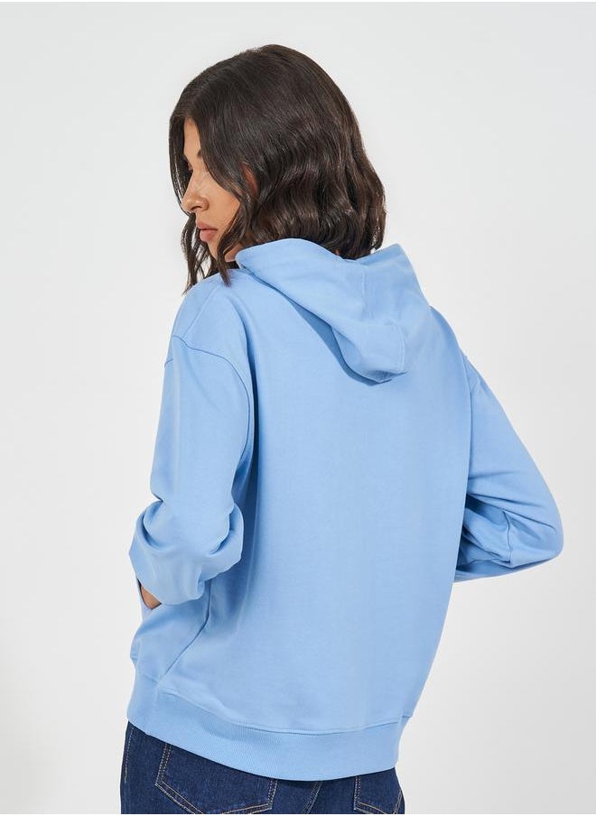 Styli - Oversized Regular Length Slogan Print Hoodie - Image 1