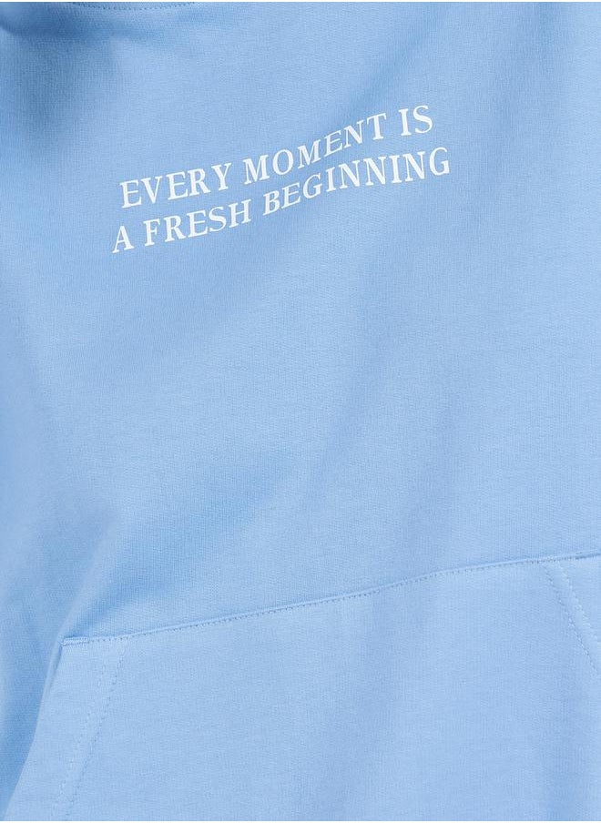 Styli - Oversized Regular Length Slogan Print Hoodie - Image 1