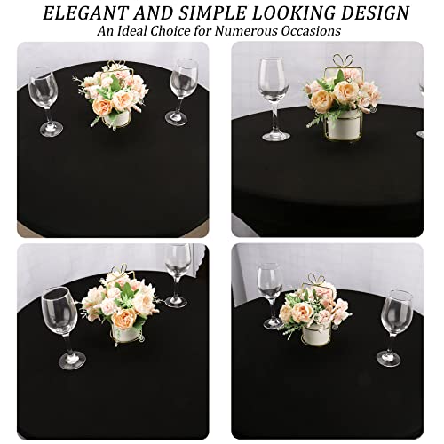 Fivenl 4 Pack 5FT Round Spandex Tablecloth, 60 Inch Black, Stretchable Table Cover, Washable and Wrinkle Resistant, Fitted Round Table for Wedding, Banquet, Birthday, Party, Restaurant - Image 4