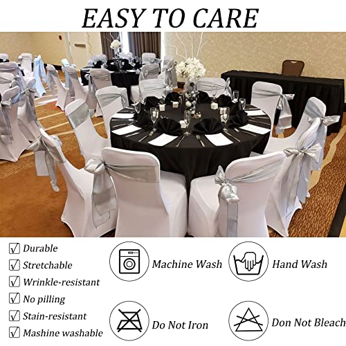Fivenl 4 Pack 5FT Round Spandex Tablecloth, 60 Inch Black, Stretchable Table Cover, Washable and Wrinkle Resistant, Fitted Round Table for Wedding, Banquet, Birthday, Party, Restaurant - Image 5