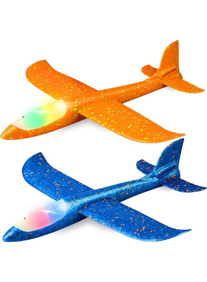 2‑Pack LED Foam Airplane Throwing Glider Toys – 17.5″ - Image 1