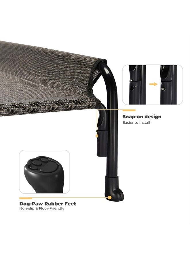 Veehoo Elevated Dog Bed, Outdoor Raised Dog Cots Bed for Large Dogs, Cooling Camping Elevated Pet Bed with Slope Headrest for Indoor and Outdoor, Washable Breathable, X-Large, Brown, CWC2204  - Image 4