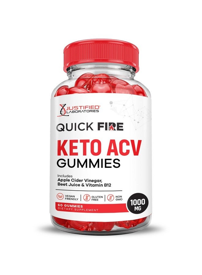 Justified Laboratories (3 Pack) Quick Fire Keto ACV Gummies Advanced Formula 1000MG QuickFire Keto Gummies Apple Cider Vinegar Formulated with Pomegranate Beet Juice Powder B12 Vegan Non GMO 180 Gummys - Image 4