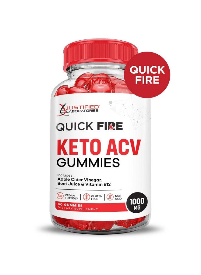 Justified Laboratories (3 Pack) Quick Fire Keto ACV Gummies Advanced Formula 1000MG QuickFire Keto Gummies Apple Cider Vinegar Formulated with Pomegranate Beet Juice Powder B12 Vegan Non GMO 180 Gummys - Image 3