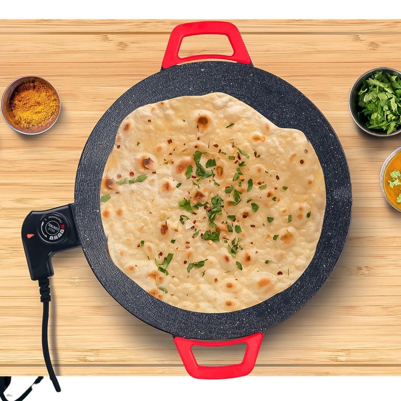 CLICKSWIFT Clickswift® 1 Pcs Portable Electric Tawa 35 Cm With Temperature Control Dosa, Roti, Chapati, Paratha Non-Stick Surface- Safe, Quick & Even Heating, 1500 Watts  - Image 3