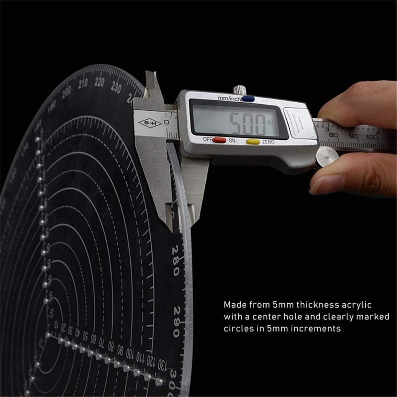 DDWT 300mm /11.8inch Round Center Finder Compass for Wood Turners Lathe Work Clear Acrylic Drawing Circles Diameter - Image 4