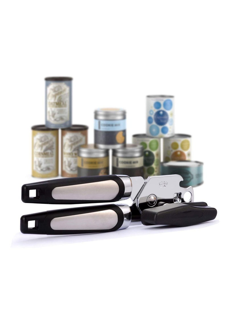 Can Opener Handheld Strongest Heaviest Duty, Manual Ergonomic Designed Comfort Grips, Sharp Cutting Wheel for Smooth Edge Cut,with Large Turn Knob, Easy to Use