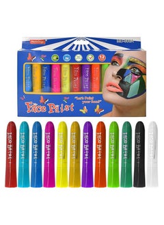 Generic Face Paint Crayons, 12 Colors Face Paints for Children Halloween Make Up Set, Washable Make Up Set Body Painting for Boys Girls, Non-Toxic, Party Cosplay Face Paint Crayons for Ages 3+  - Image 1
