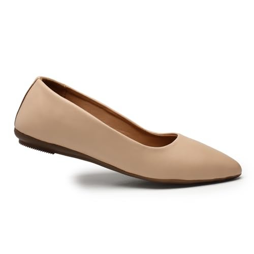 YUKI Comfortable Slip-On Belly Flats Stylish, Lightweight, Casual & Formal Wear Belly for Women Beige - Image 1