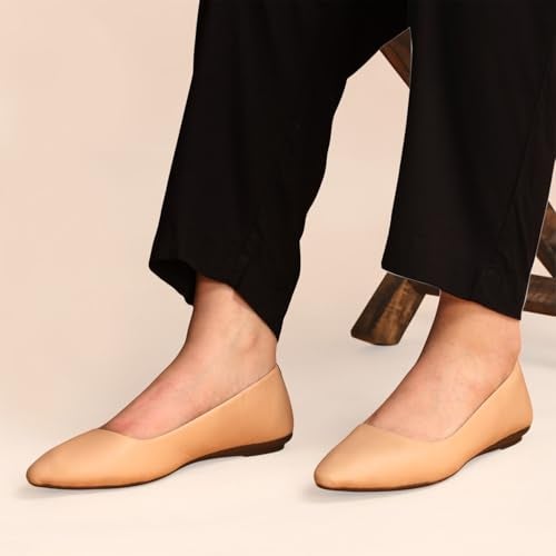 YUKI Comfortable Slip-On Belly Flats Stylish, Lightweight, Casual & Formal Wear Belly for Women Beige - Image 5