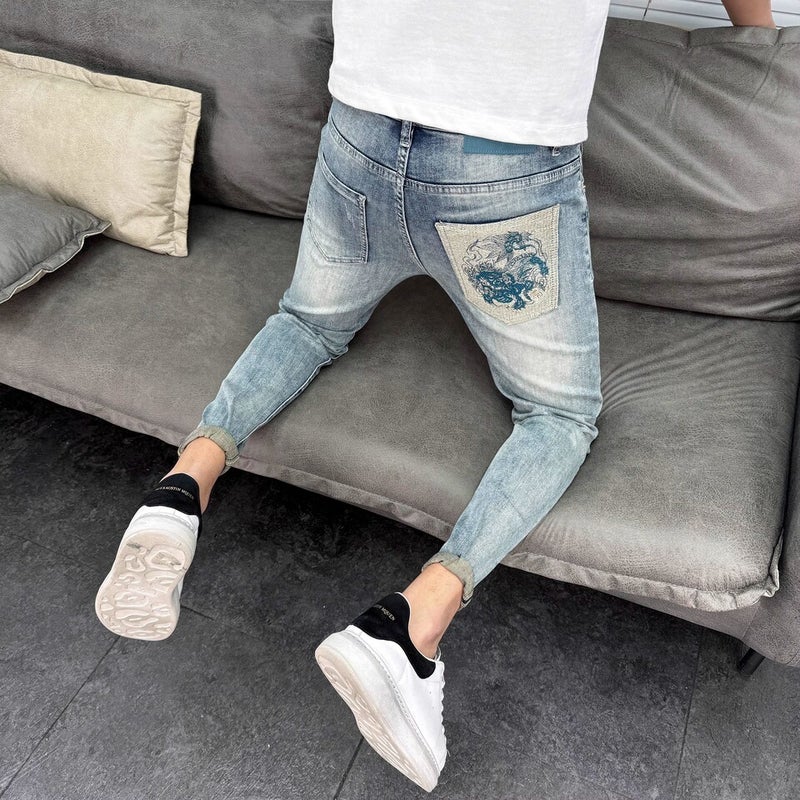 Unisex Casual Daily Denim Jeans - Image 2