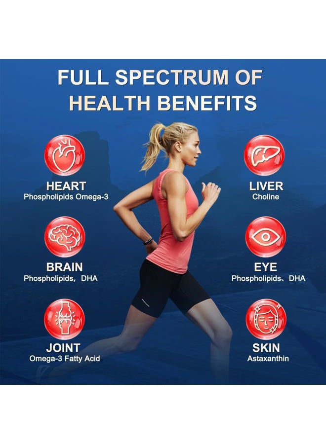 ZEBORA Omega 3 Krill Oil Supplement 1200mg, Omega 3 Krill Oil with EPA, DHA, Astaxanthin & High Absorption Phospholipids - Supports Heart & Joint Health - No - Image 5