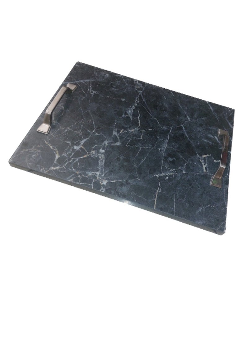 Home serving Wood Tray marble print rectangle