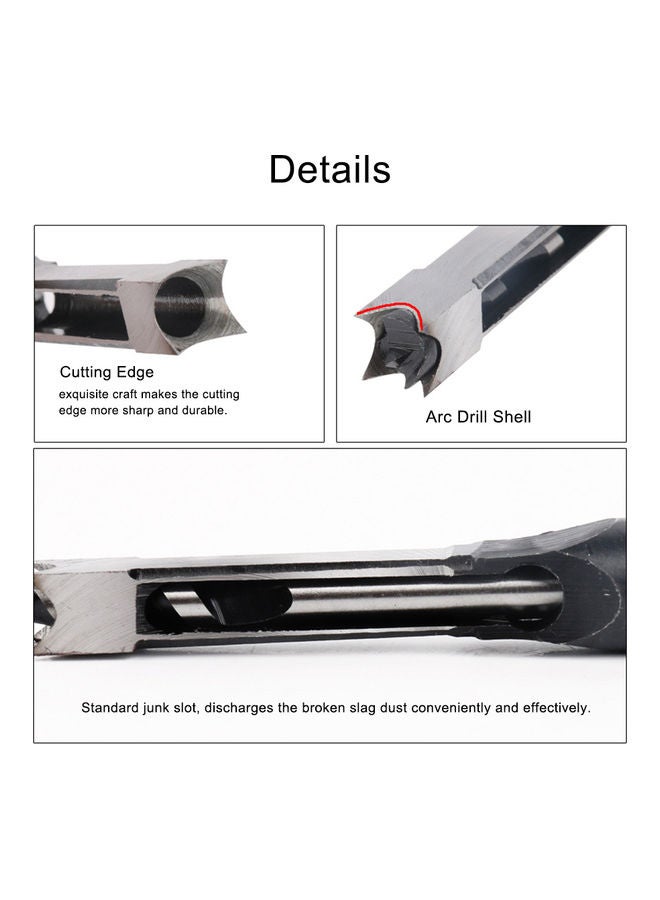 12.7mm Square Hole Drill DIY Woodworking Tool Silver 23.00X4.00X4.00cm - Image 4