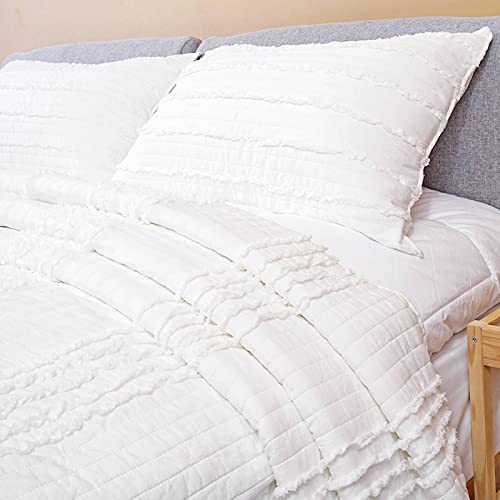 BOSOWOS Queen Size Pillow Shams Set of 2, Ultra Soft Breathable 20 x 30 Inches Pillow Case Envelope Closure, Microfiber Farmhouse Bed Pillowcases for Easy Care, White - Image 5