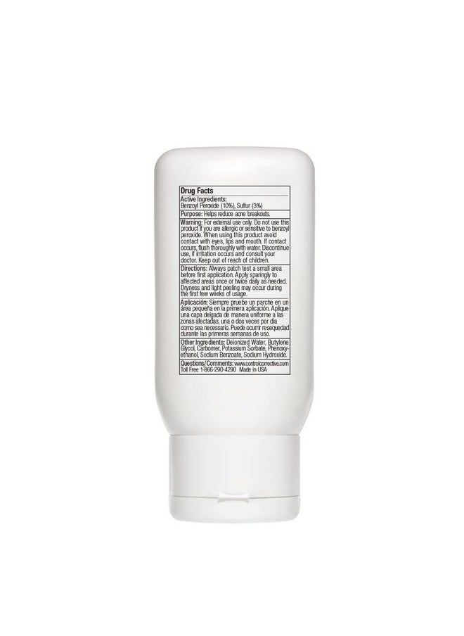 CONTROL CORRECTIVE SKIN CARE SYSTEMS Control Corrective Clear Med 10% Acne Treatment Lotion 2.5 Oz Kills Acne Bacteria Helps Clear & Control Breakouts Benzoyl Peroxide 3% Sulfur To Improve Efficacy And Dry Up Blemishes Penetrates  - Image 2
