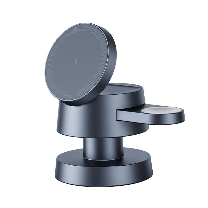 SlimQ 4 in 1 Charging Station 15W Wireless Charger with Mushroom Lamp Compatible with iPhone 12-16 Series, Apple Watches, Apple Earphones - Image 2