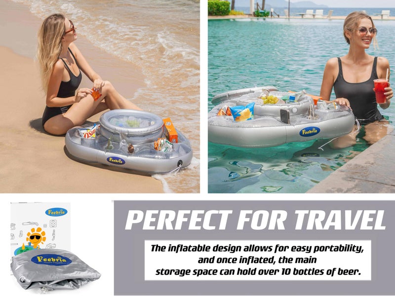 FEEBRIA Pool Cooler,Floating Cooler,Inflatable Cooler for Swimming, Boating, Tubing, Bbq's and More - Image 4