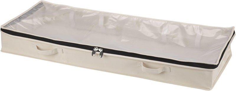 Household Essentials Cotton Canvas Under Bed Clothing and Linen Storage Bag | Natural - Image 1