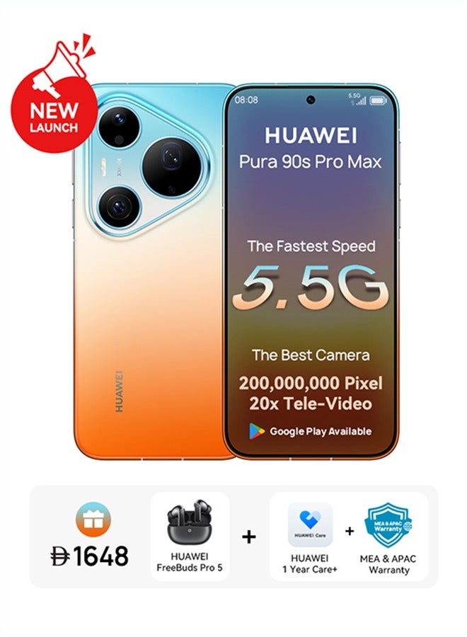 HUAWEI Pura 90s Pro Max 5.5G AI Dual SIM Orange Ocean 12GB RAM 512GB with Google Playstore + Free Gift - Middle East Version - Image 1