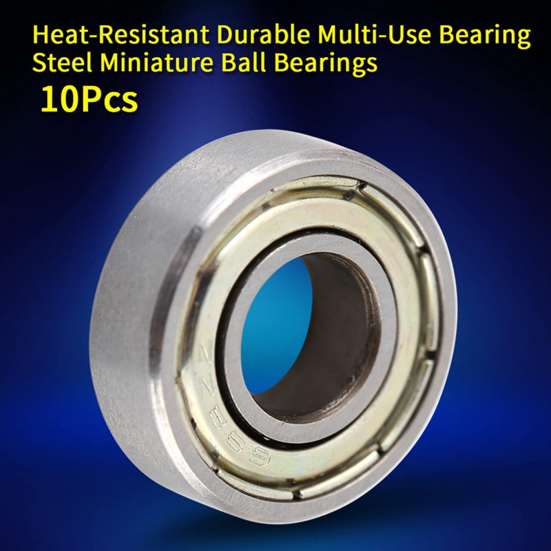 Steel Miniature Ball Bearings 698ZZ 6mm 10 Pcs Multi Use Skateboard Bearings - Image 3
