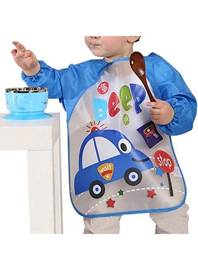 FOK Full Sleeves Washable Waterproof Bib For Babies And Kidsblue Set Of 3 - Image 5