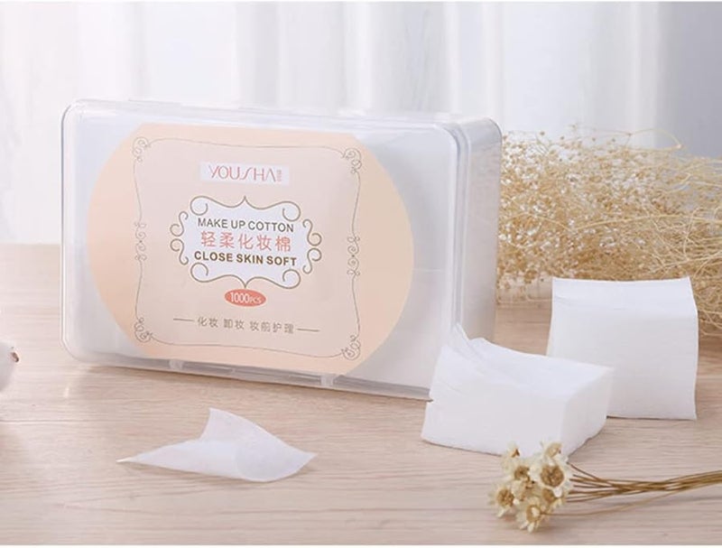 1000 قطعة من وسادات القطن غير المنسوجة الرقيقة لإزالة المكياج وتطبيق التونر - Image 3