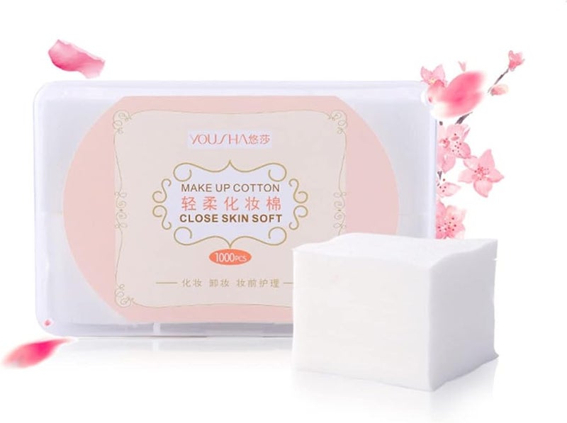 1000 قطعة من وسادات القطن غير المنسوجة الرقيقة لإزالة المكياج وتطبيق التونر - Image 4