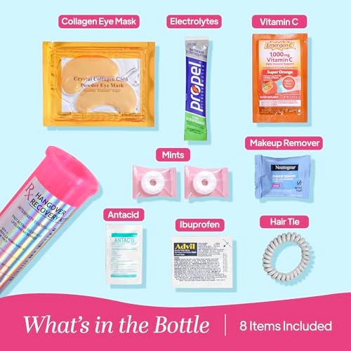 Chug Buddy 1 Pack Hangover Kit Party Favor in XL Pink Bottle Bachelorette Party Favors 21st Birthday Bridesmaid Gifts Funny Hangover Kit Supplies - Image 3